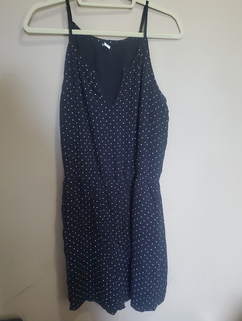 Old Navy Black Polka Dot Spaghetti Strap Romper Size Xl